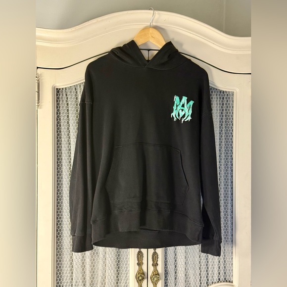 Amiri Coveted Black Watercolor Cotton Sweatshirt Hoodie Streetwear Men’s Size S - Picture 7 of 13